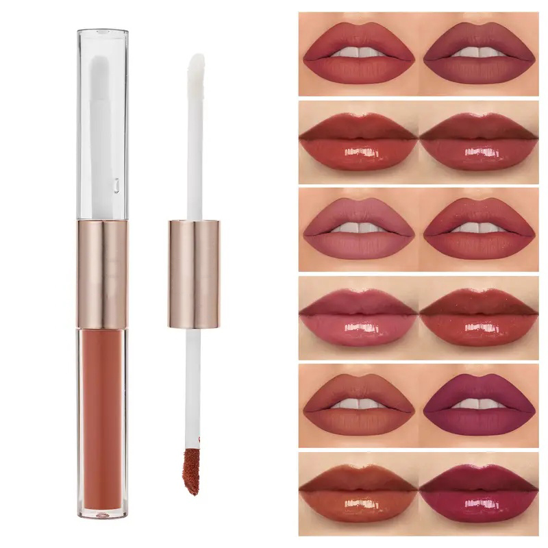 Makeup processing factory | double-head lip glaze OEM processing double-head lip glaze manufacturers