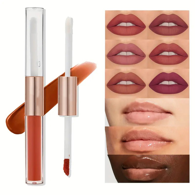 Makeup processing factory | double-head lip glaze OEM processing double-head lip glaze manufacturers