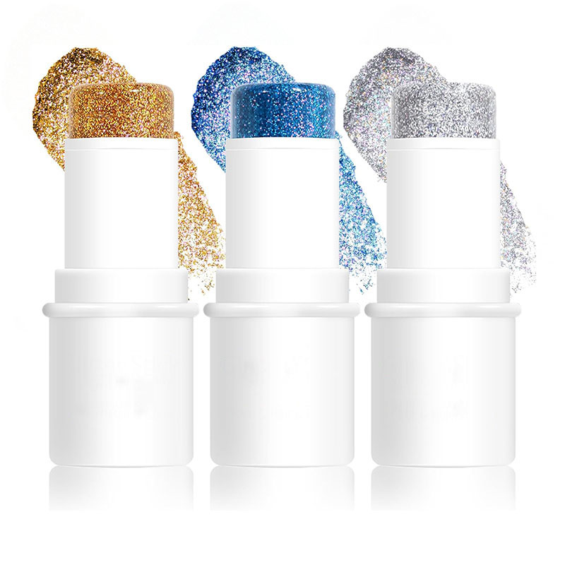 Makeup eye shadow glitter stick processing