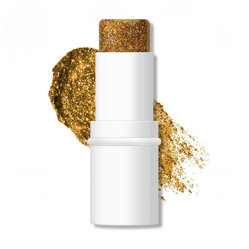 Makeup eye shadow glitter stick processing