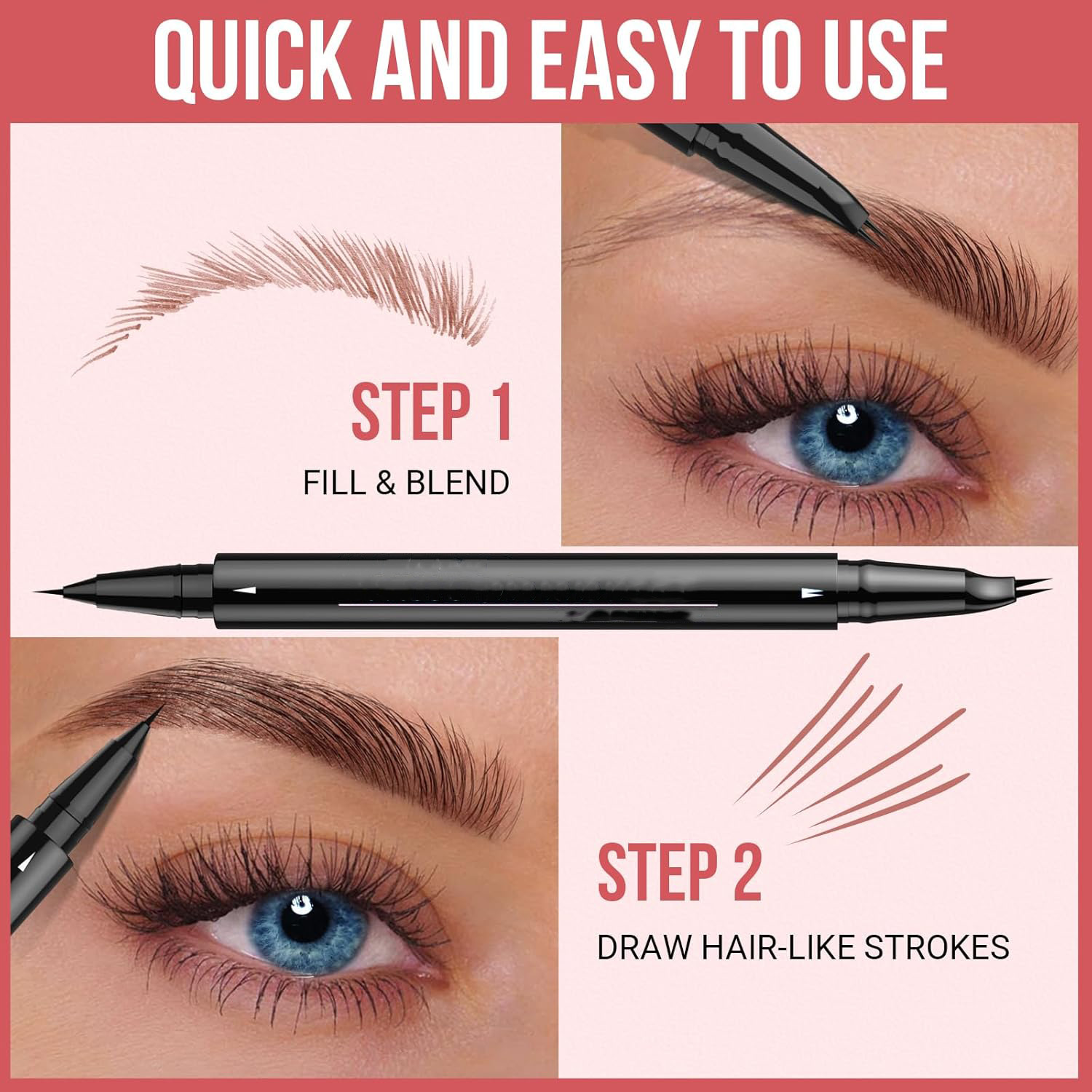 2-in-1 eyeliner OEM factory Two-pronged elbow eyebrow pencil ODM manufacturer