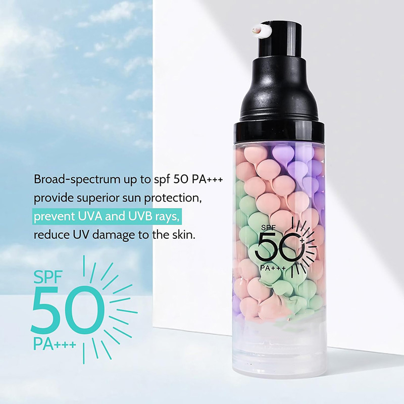 SPF50+ sunscreen primer OEM manufacturer Tricolor primer ODM factory